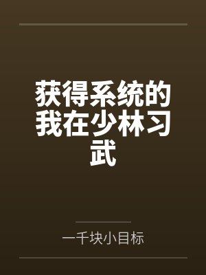获得系统的我在少林习武 获得系统的我在少林习武